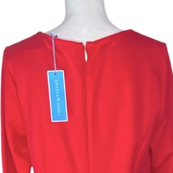 Draper James Wm’s Sz Lrg Red Fit &amp; Flare Ponte Knit Classic Dress NWT