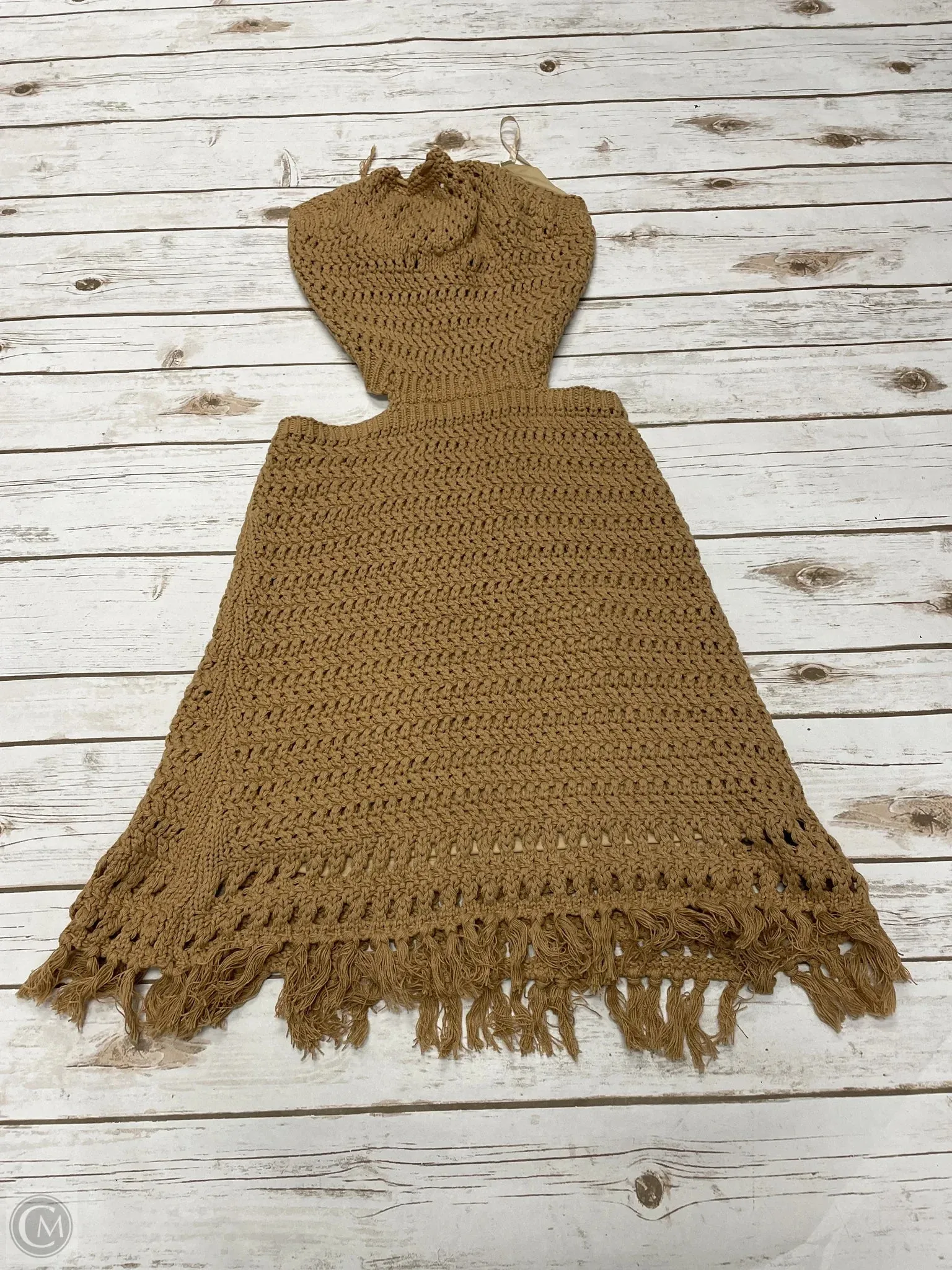Dress Casual Midi By Cme In Tan, Size: M