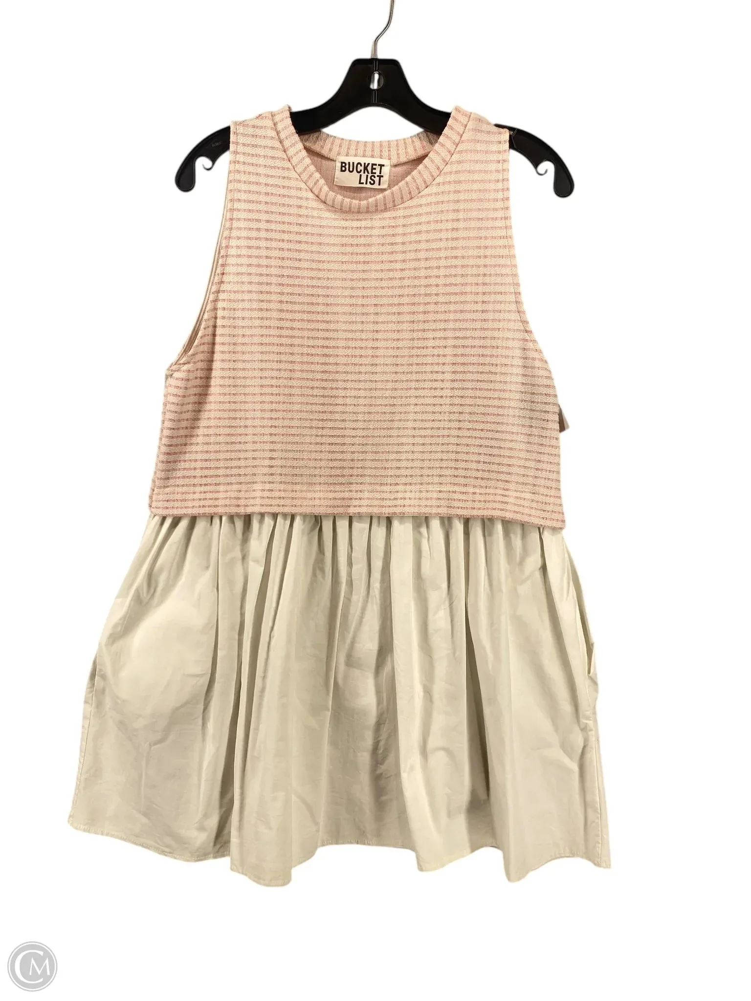 Dress Casual Short By Clothes Mentor In Pink & White, Size: S