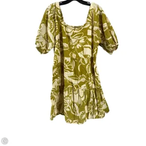 Dress Casual Short By Mlle Gabrielle In Green & Tan, Size: 1x