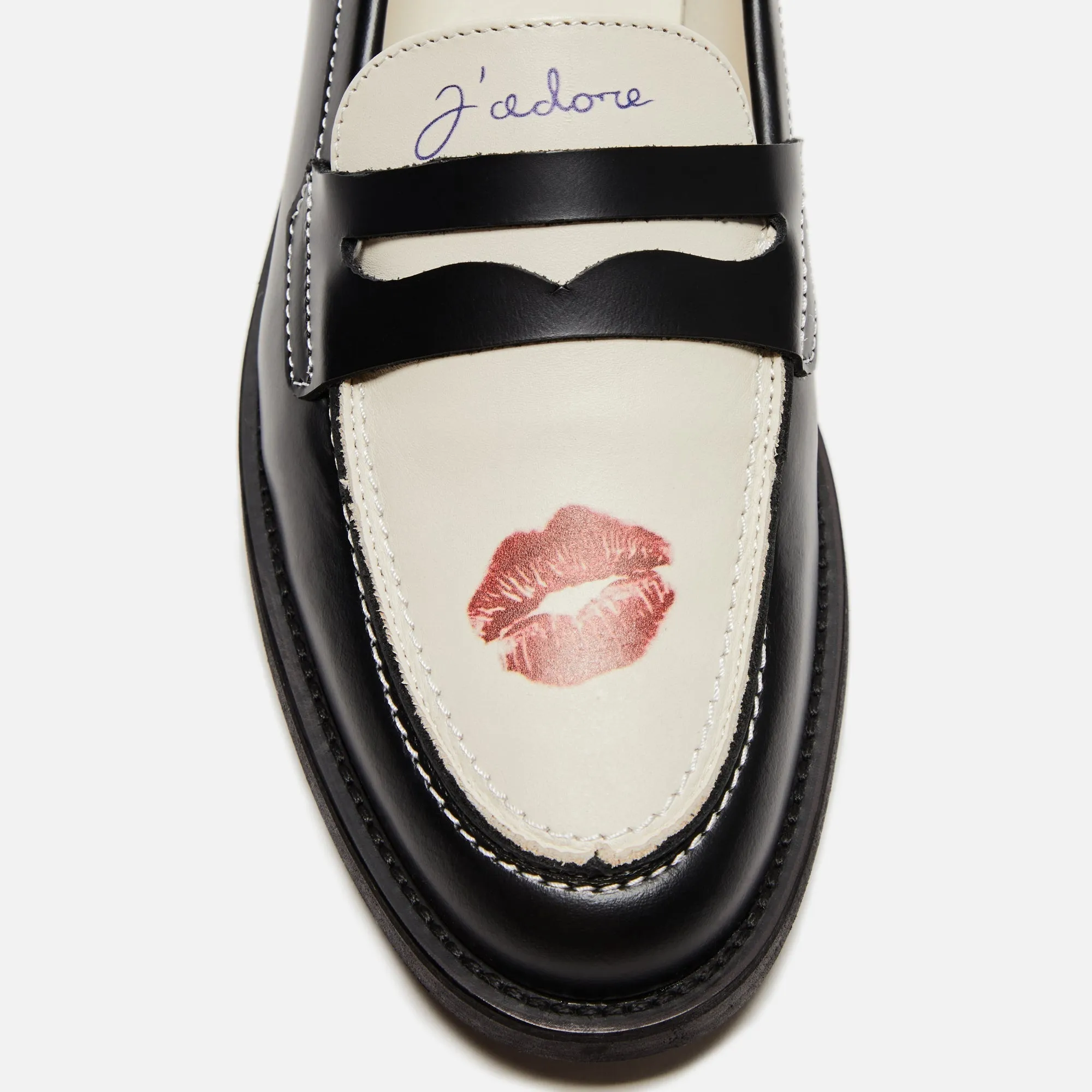 DUKE   DEXTER WMNS Kiss Penny Loafer - Black / White