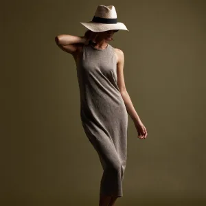 Dunes Linen Tank Dress - Natural/Black