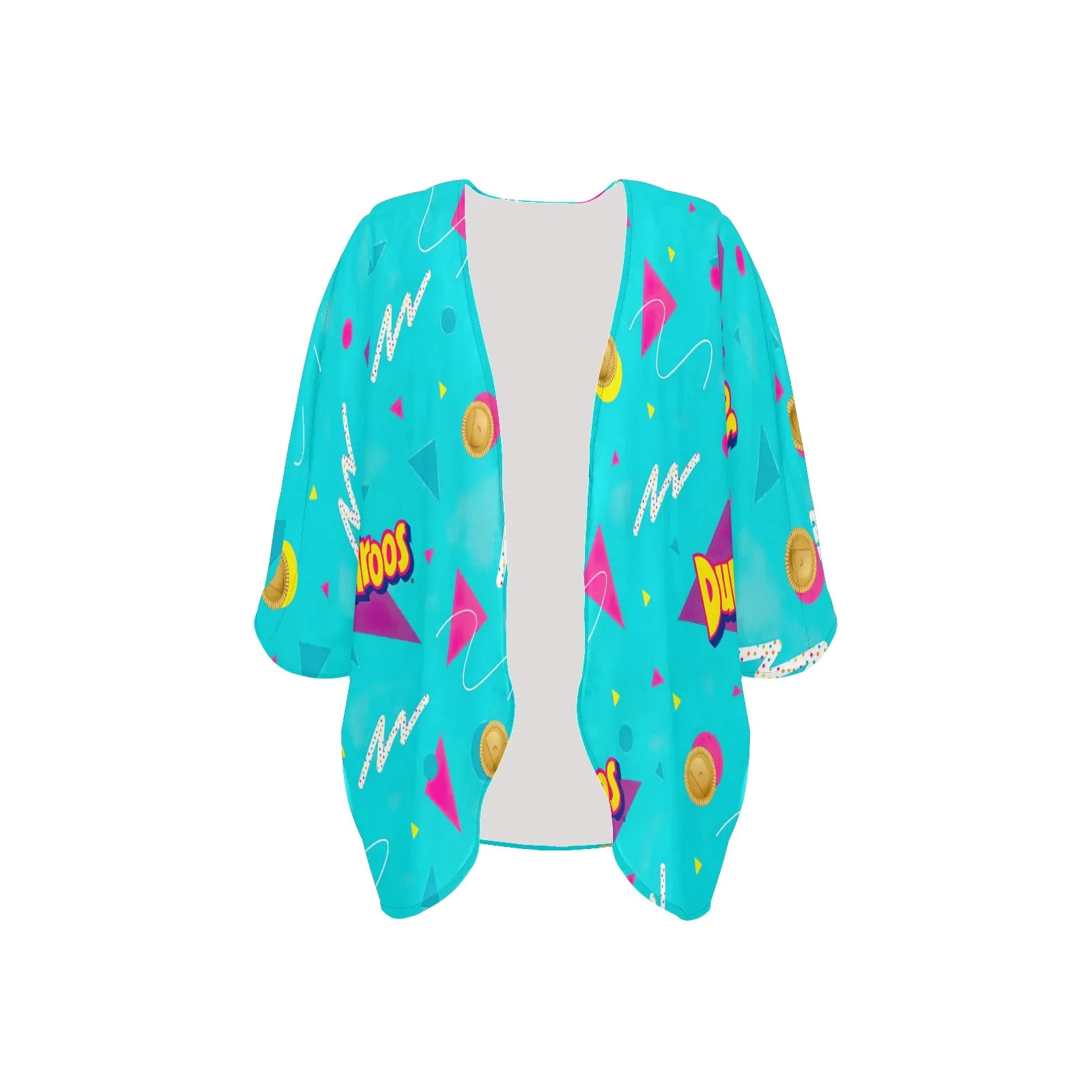 Dunkaroos Pattern Women's Kimono Chiffon Cover Up