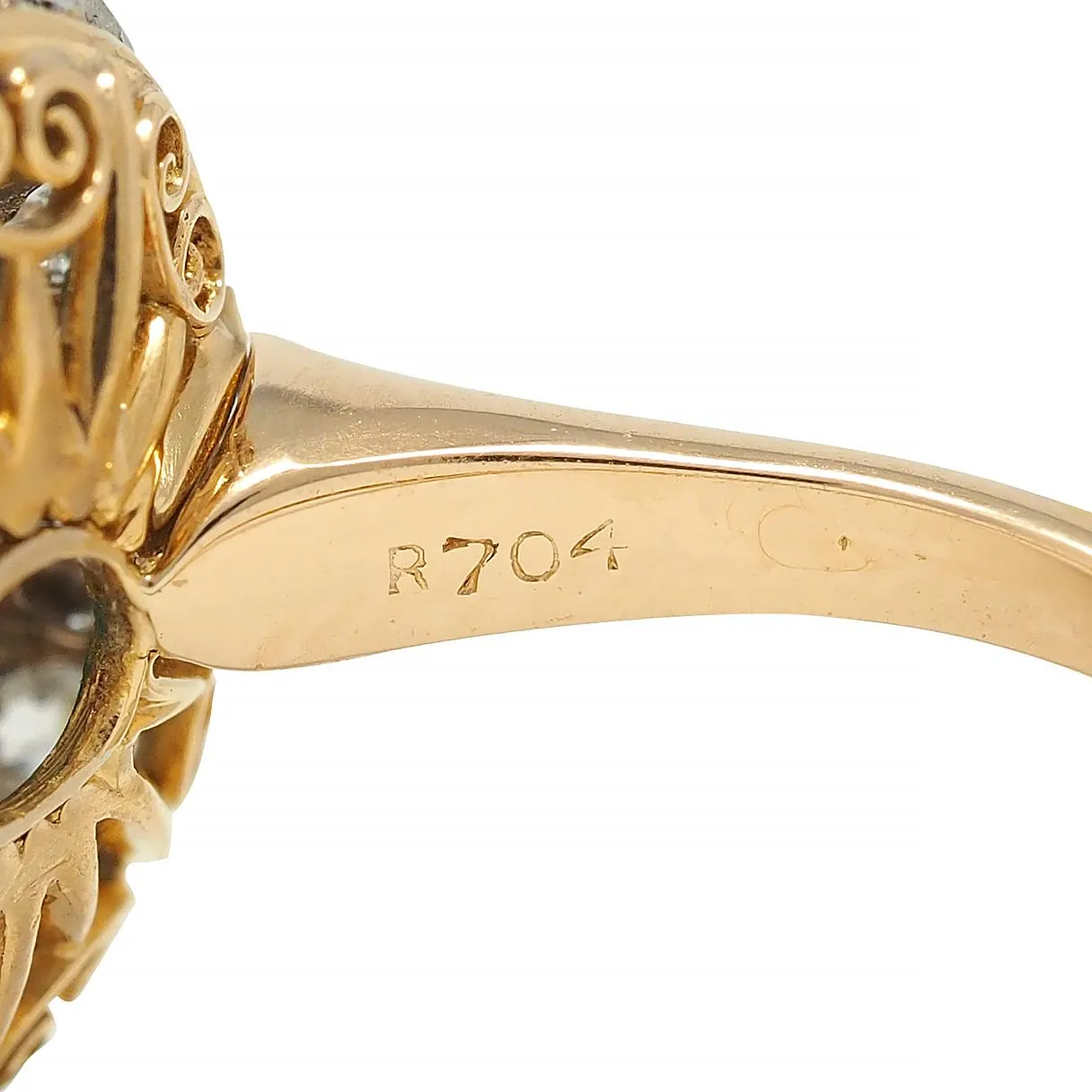 Edwardian Turquoise Old European Diamond Platinum 14 Karat Yellow Gold Antique Halo Ring