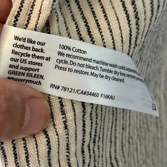 Eileen Fisher Creme Striped Women's casual Blazer Baggy Jacket
