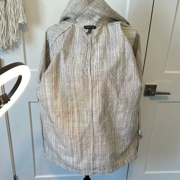 Eileen Fisher Creme Striped Women's casual Blazer Baggy Jacket