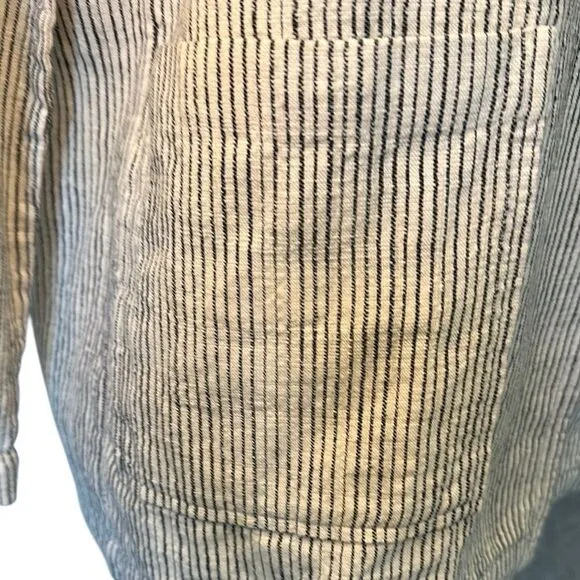 Eileen Fisher Creme Striped Women's casual Blazer Baggy Jacket