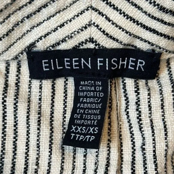 Eileen Fisher Creme Striped Women's casual Blazer Baggy Jacket