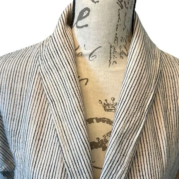 Eileen Fisher Creme Striped Women's casual Blazer Baggy Jacket
