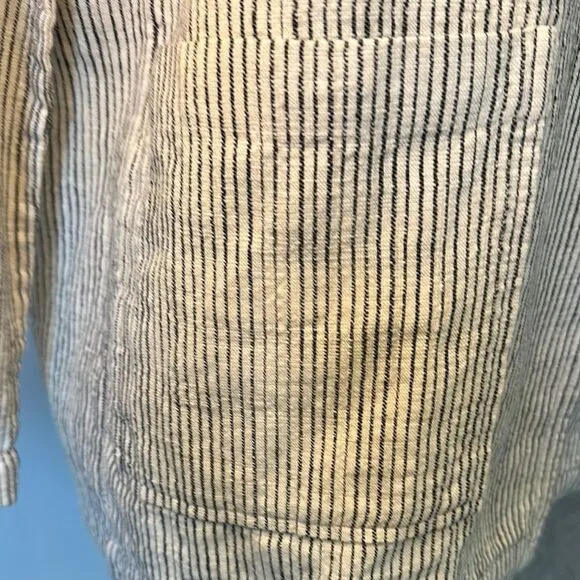 Eileen Fisher Creme Striped Women's casual Blazer Baggy Jacket