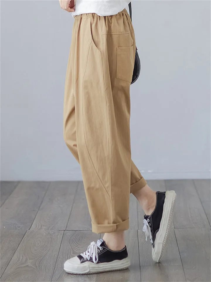 Elastic Waist Casual Durable Pants for Women
