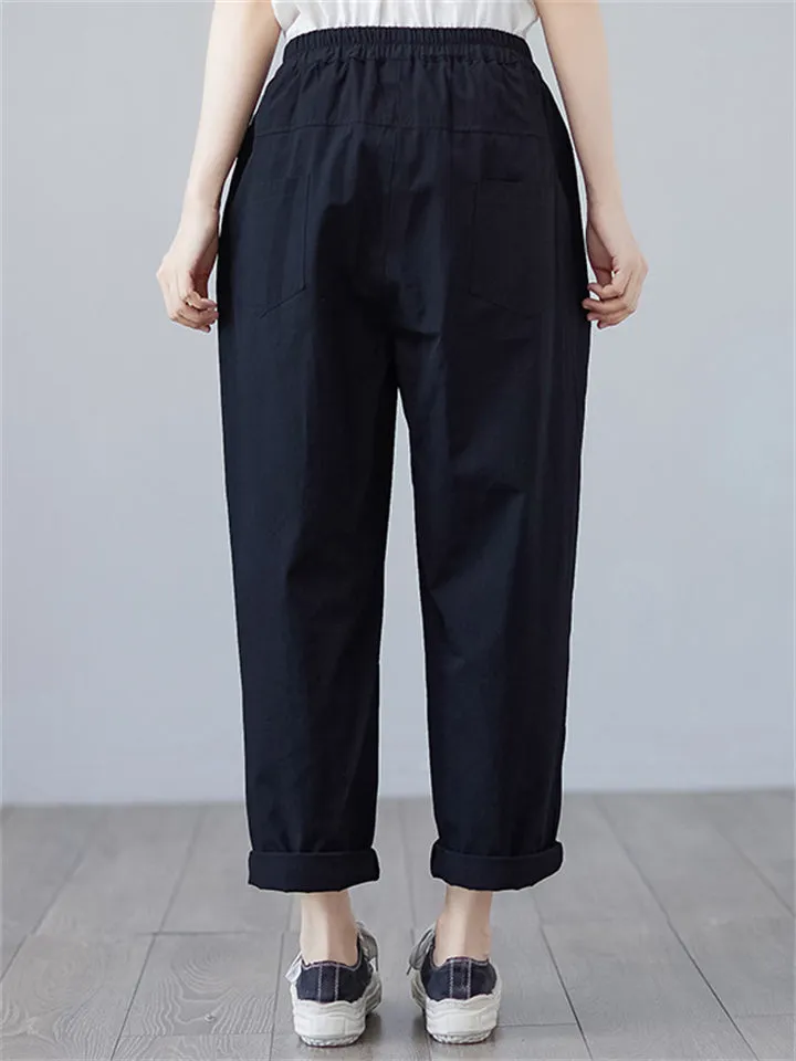 Elastic Waist Casual Durable Pants for Women