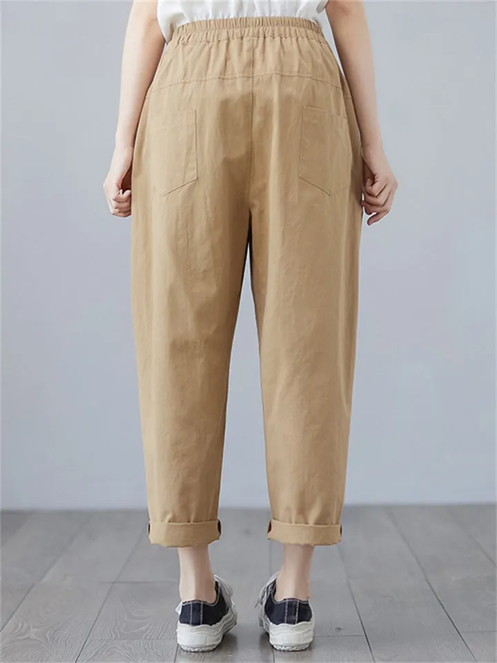 Elastic Waist Casual Durable Pants for Women