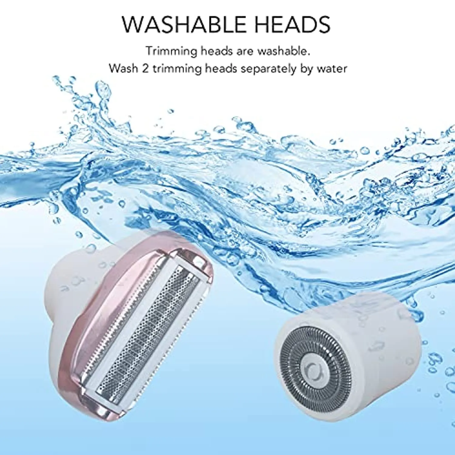 Electric Razor for Women, Hair Trimmer for Face Beard Mustache Arm Leg Armpit Bikini, Painless 2 in 1 Shaver with 3 Stainless Steel Blades and Floating Head, Rechargeable Cordless Hair Clipper
