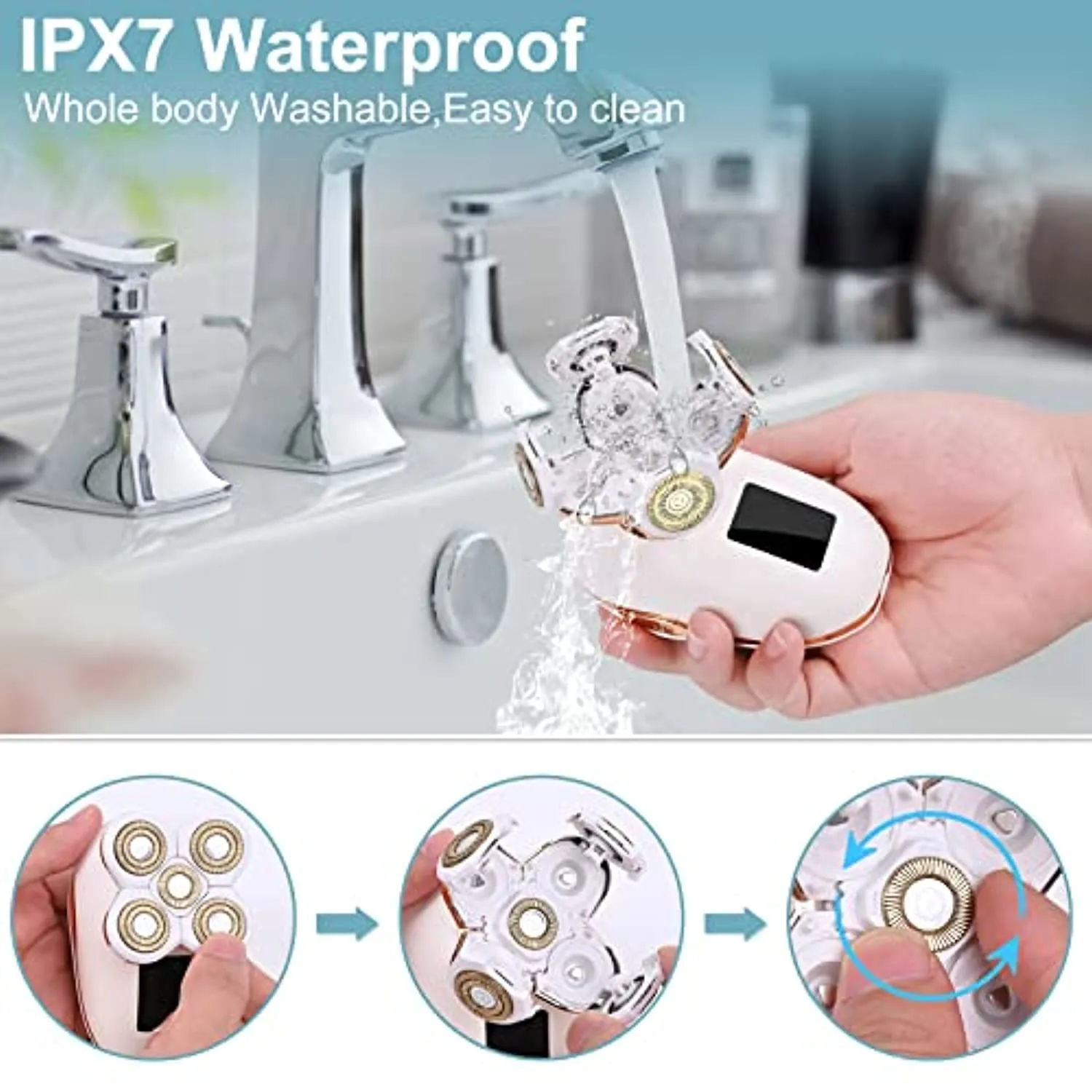 Electric Razors for Women-5 in 1 Painless Womens Shaver for Legs,Body and Bikini Area Hair Removal Wet and Dry Lady Shaver Cordless Womens Electric Razor