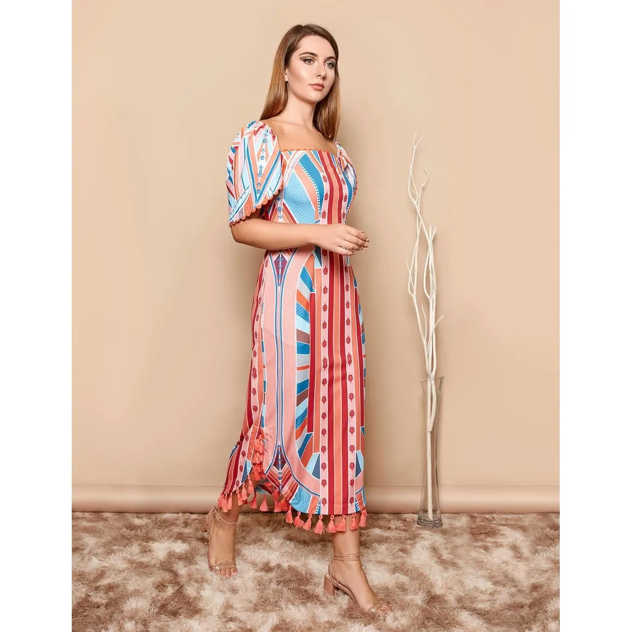 Elsa Art Deco Maxi Dress | Wedding Guest Dress