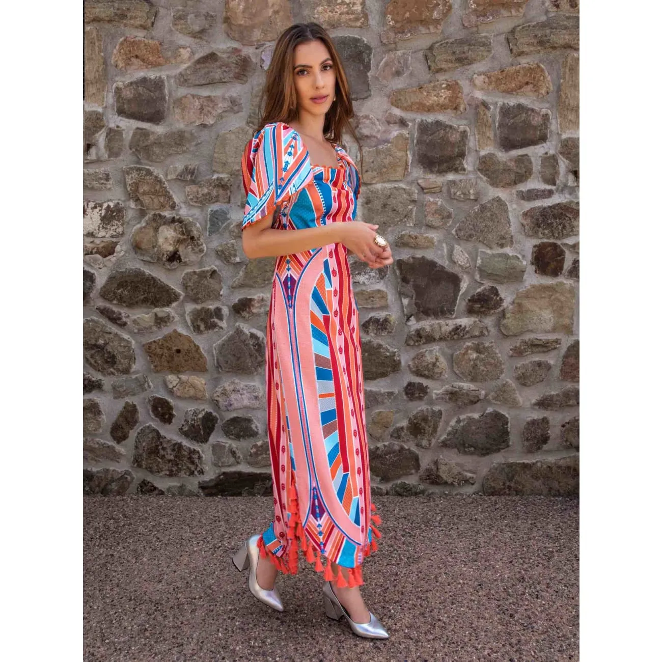 Elsa Art Deco Maxi Dress | Wedding Guest Dress