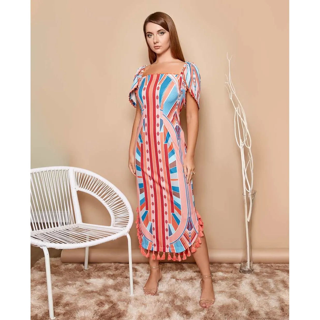 Elsa Art Deco Maxi Dress | Wedding Guest Dress