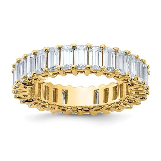 Emerald | Moissanite Eternity Band | Ring Size 5