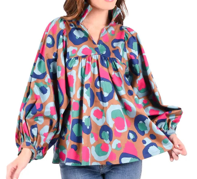 Emily McCarthy Stella Top - Meadowbrook Spot Cheetah