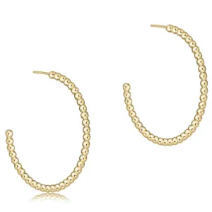 enewton | Beaded Classic 1.25" Post Hoop {2mm Gold}