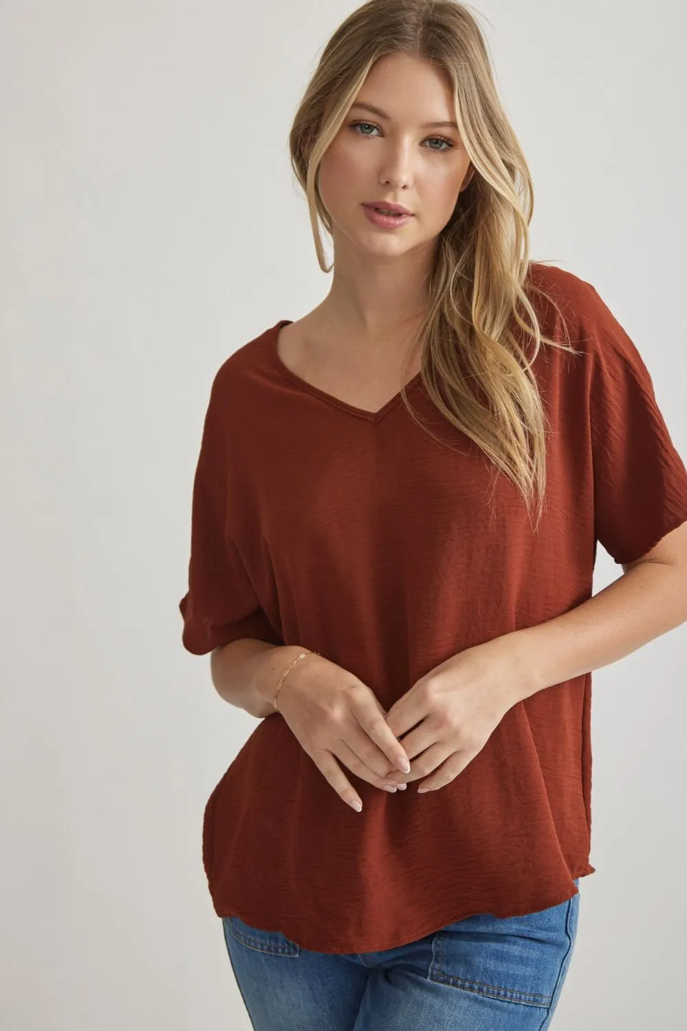 Entro V Neck Basic Top