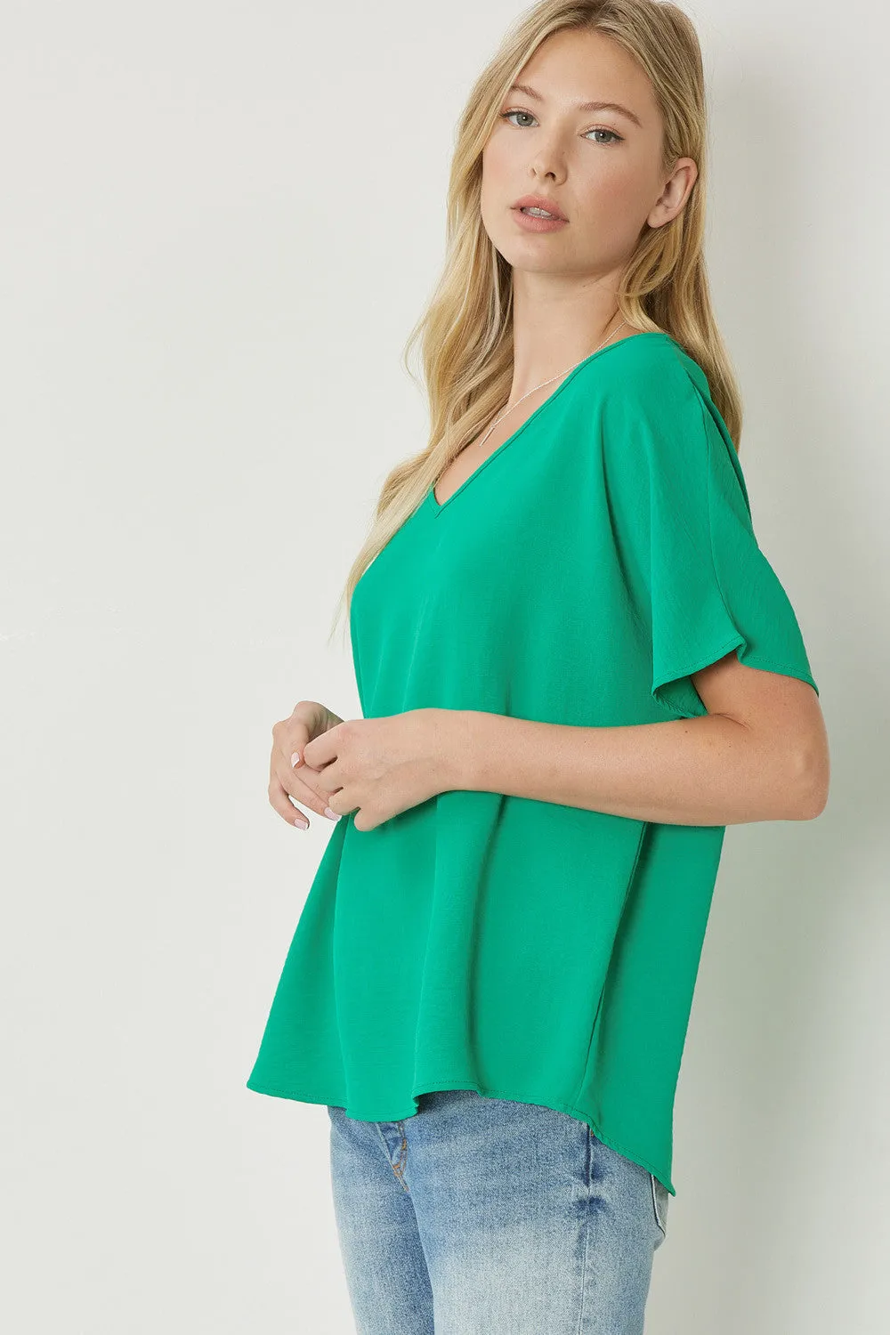 Entro V Neck Basic Top