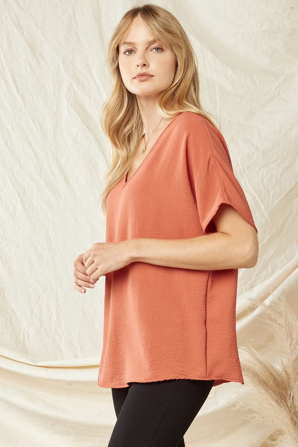 Entro V Neck Basic Top