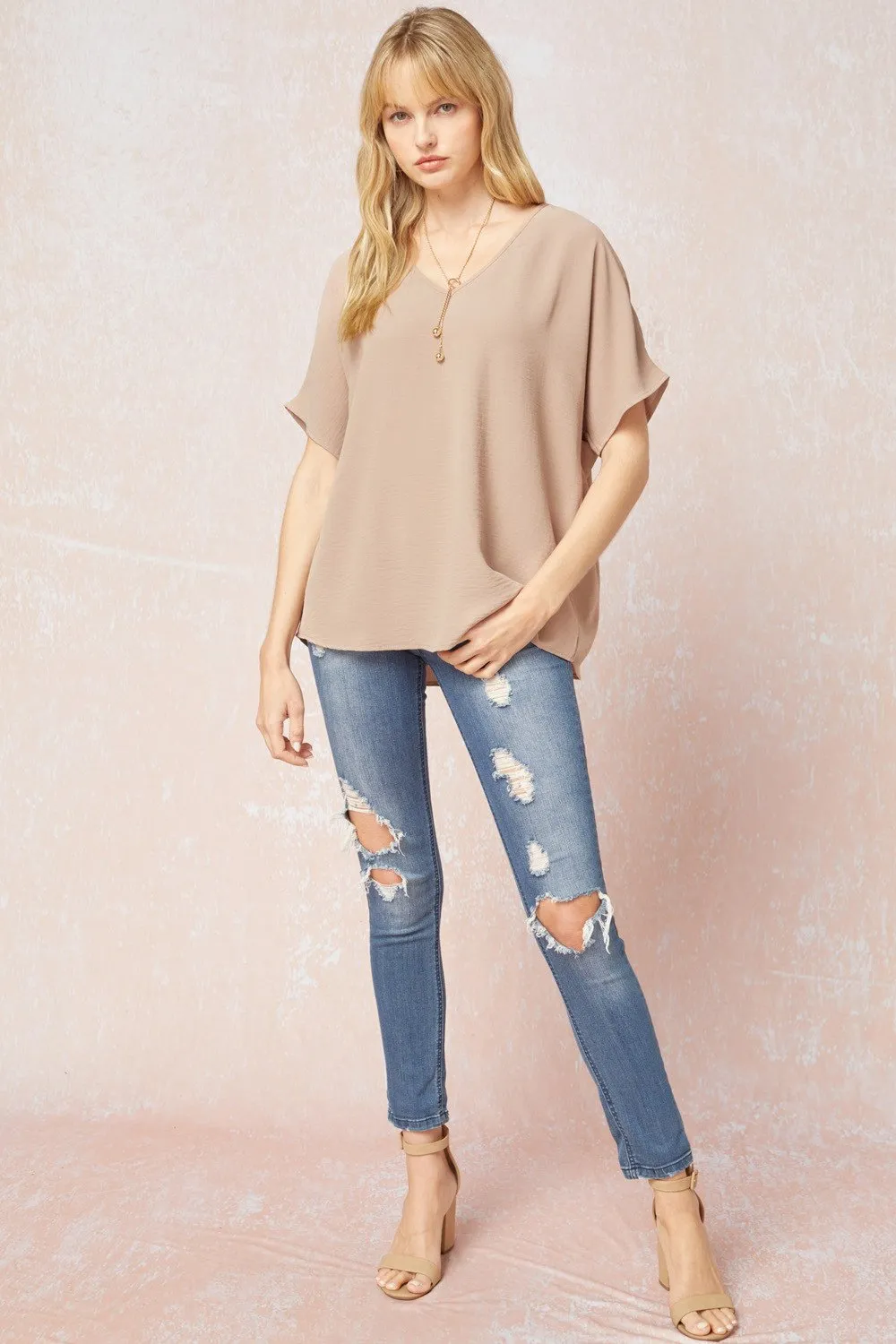 Entro V Neck Basic Top
