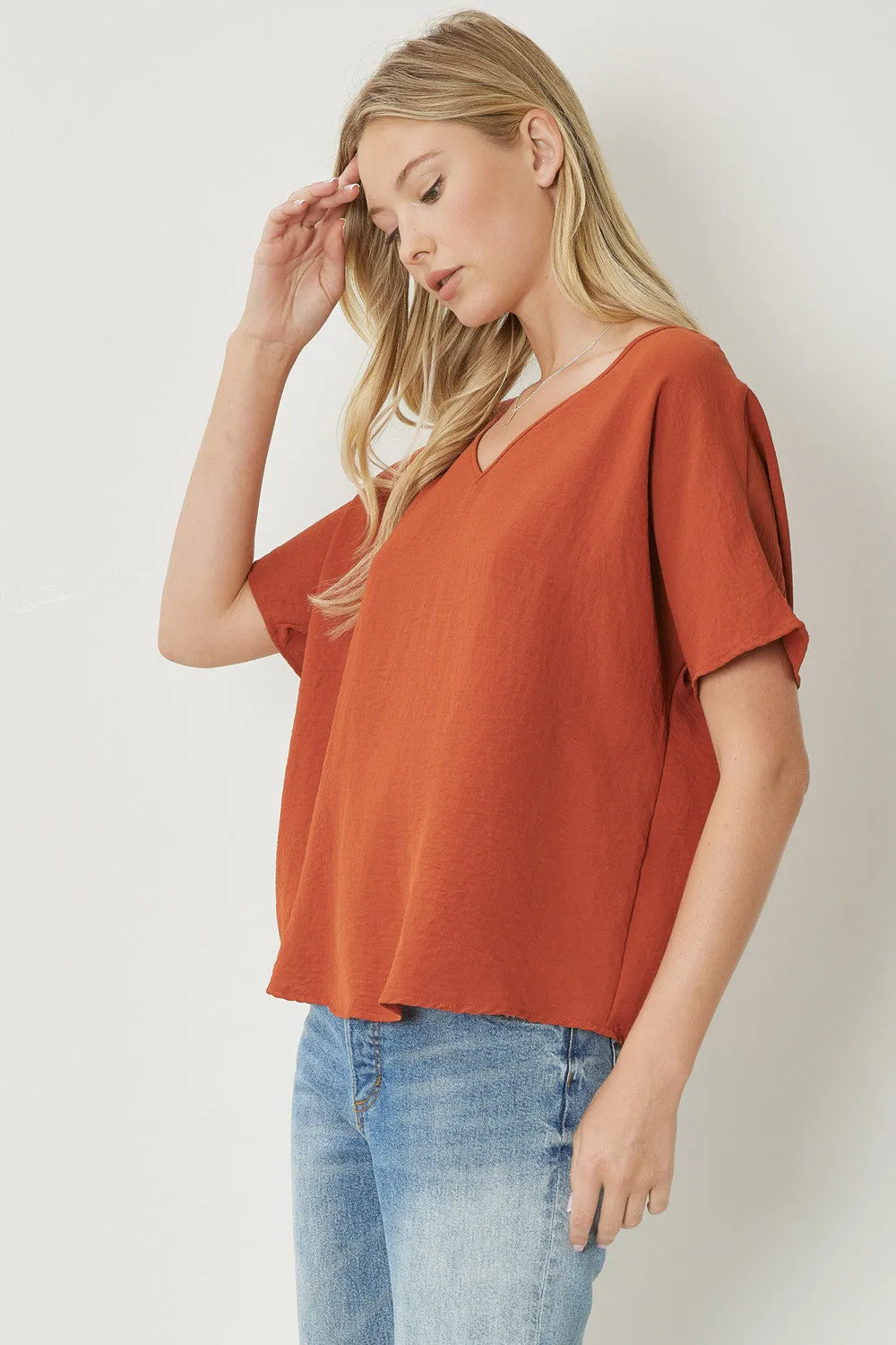 Entro V Neck Basic Top
