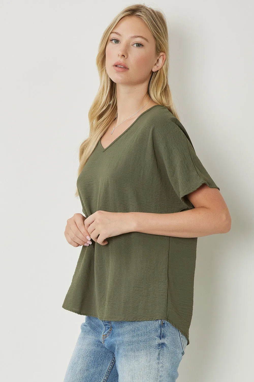 Entro V Neck Basic Top