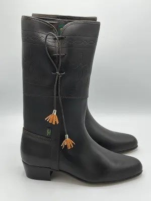 Equestrian Midcalf Leather Boot
