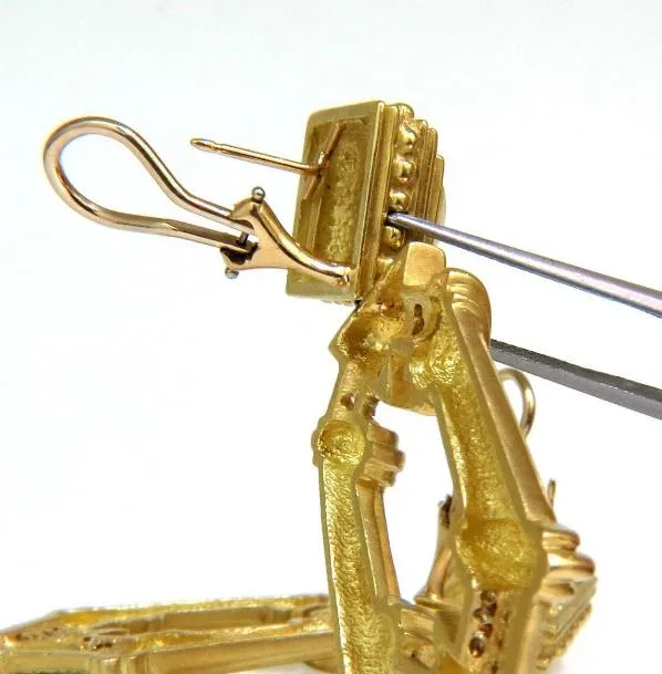 Esti Frederica Designer 18Kt Byzantine Diamonds Door Knocker Earrings Ref 12330