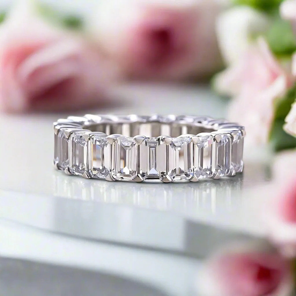 Eternity Emerald Cut Diamond Women's Wedding Band