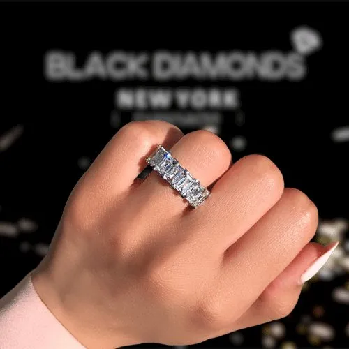 Eternity Emerald Cut Diamond Women's Wedding Band