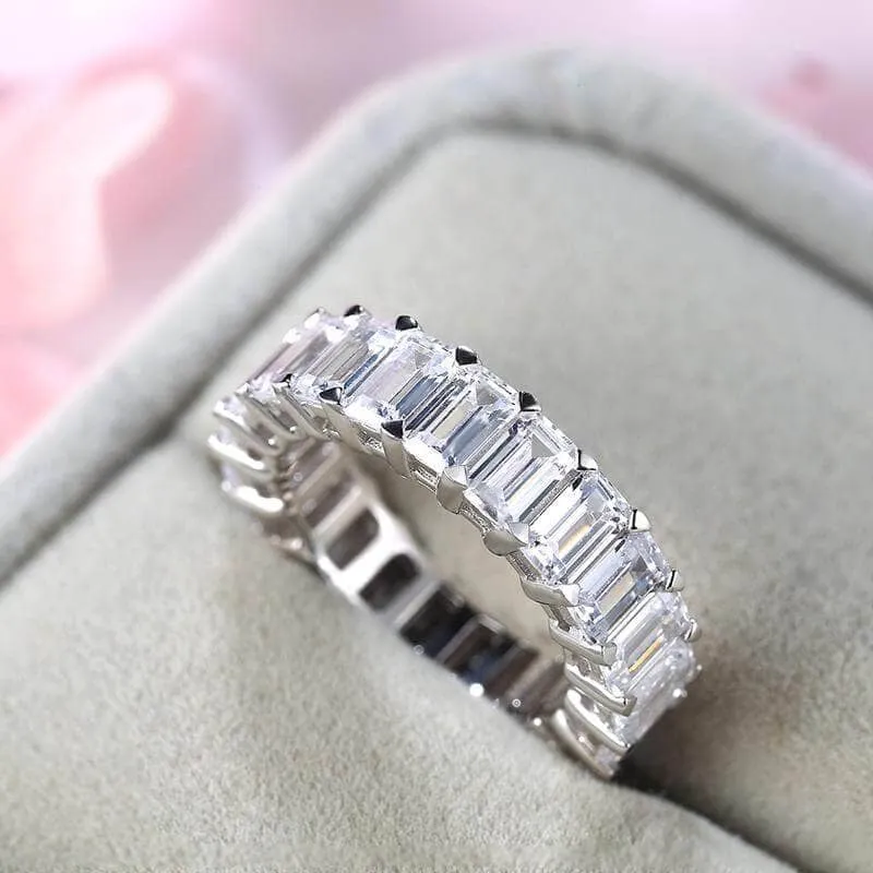 Eternity Emerald Cut Diamond Women's Wedding Band