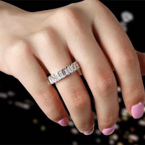 Eternity Emerald Cut Diamond Women's Wedding Band