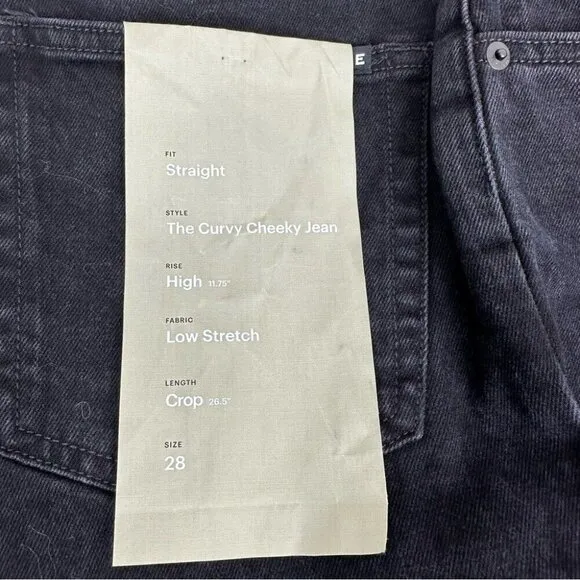 Everlane Women’s NWT Black The Curvy Cheeky Minimalist Jean W28 Crop/L26.5