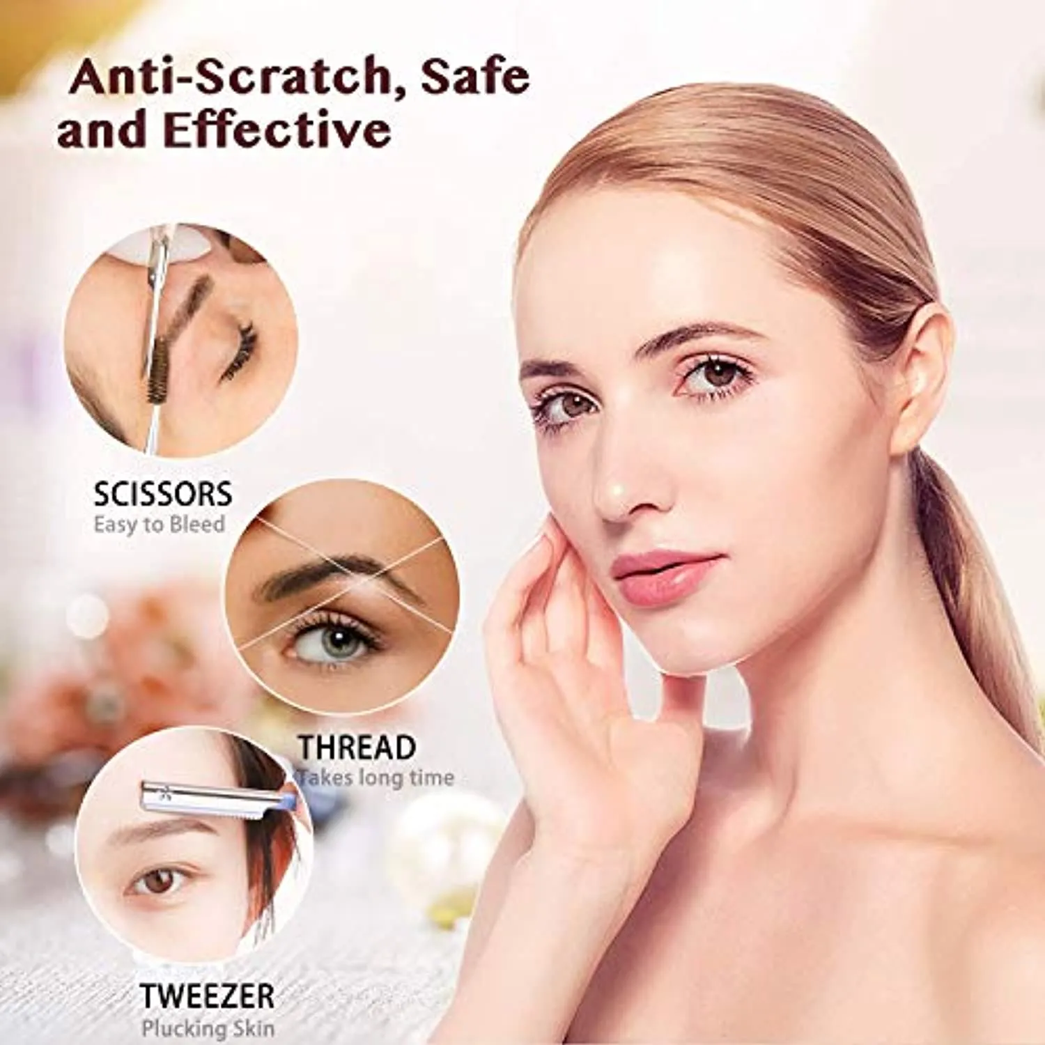 Eyebrow Trimmer & Facial Hair Removal for Women, 2 in 1 Eyebrow Razor and Hair Remover, Rechargeable Painless Eyebrow Lips Body Face Razors for Women…