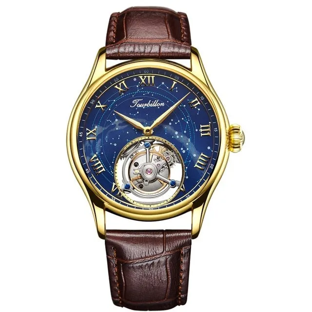 Faioki Genuine Tourbillon with exquisite blue dial and the famous Tourbillon cage. 42mm