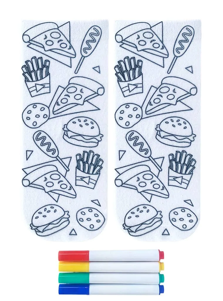 Favorite foods  DIY coloring kit ankle socks