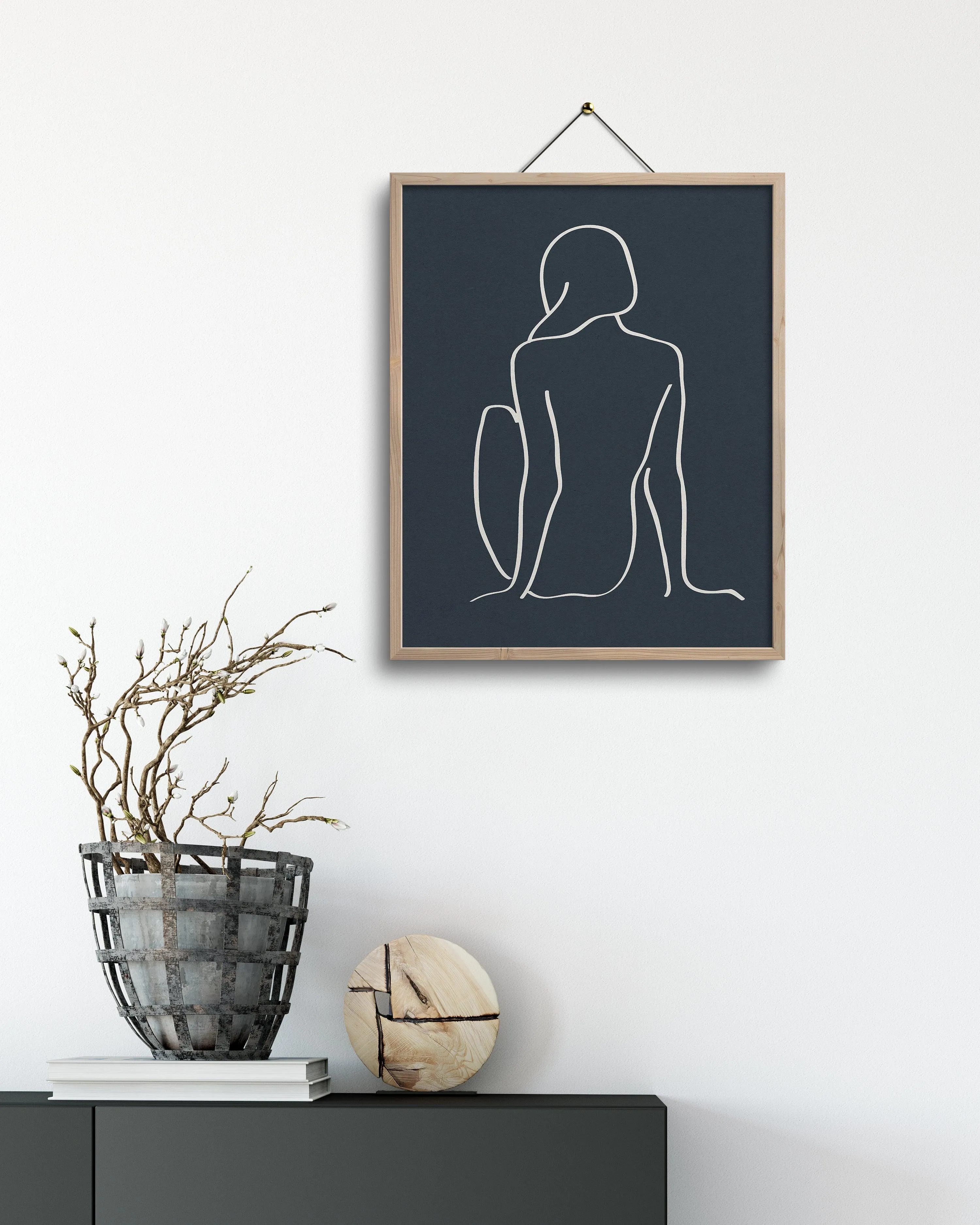 figure 1 art print in charcoal