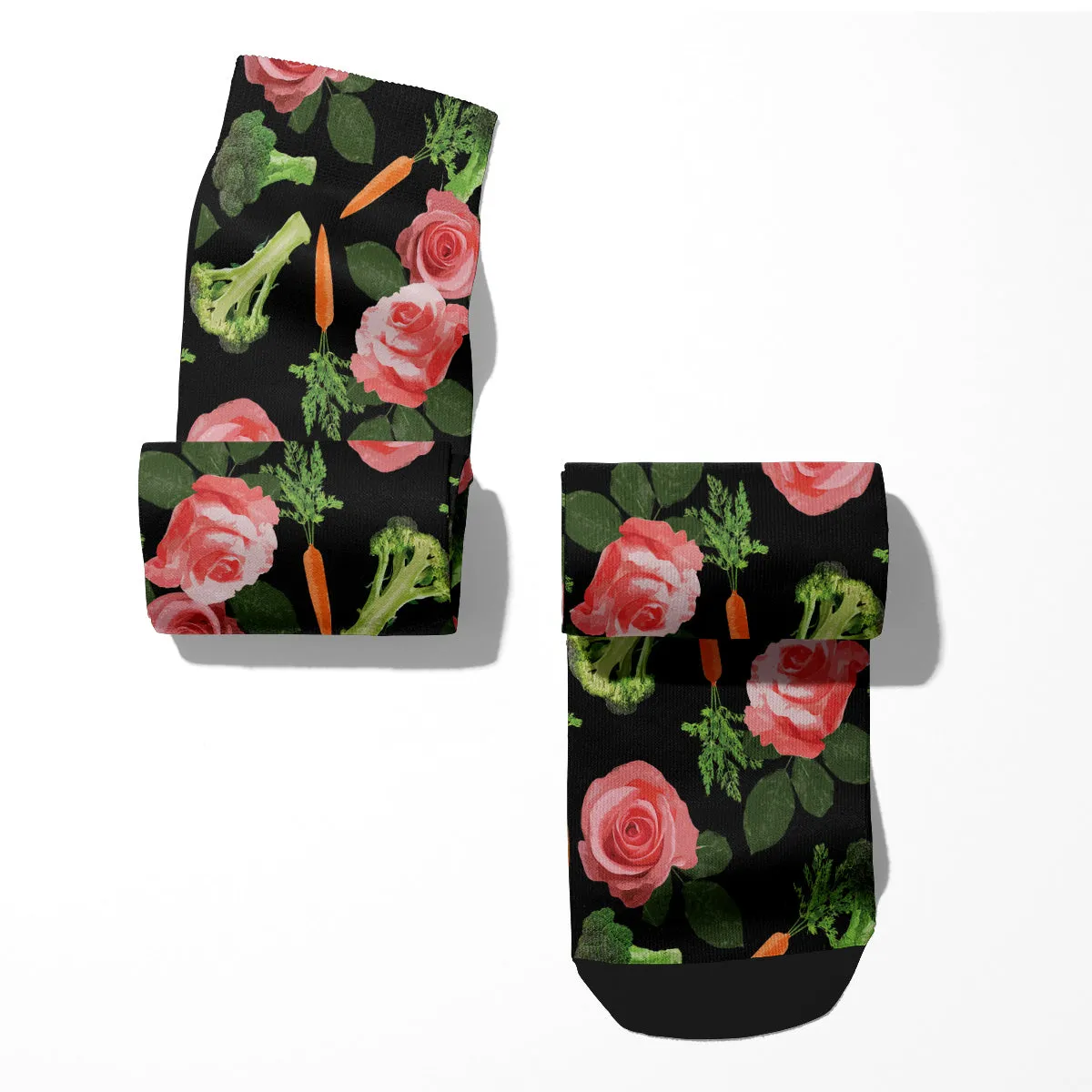 Floral Broccoli Carrot Socks