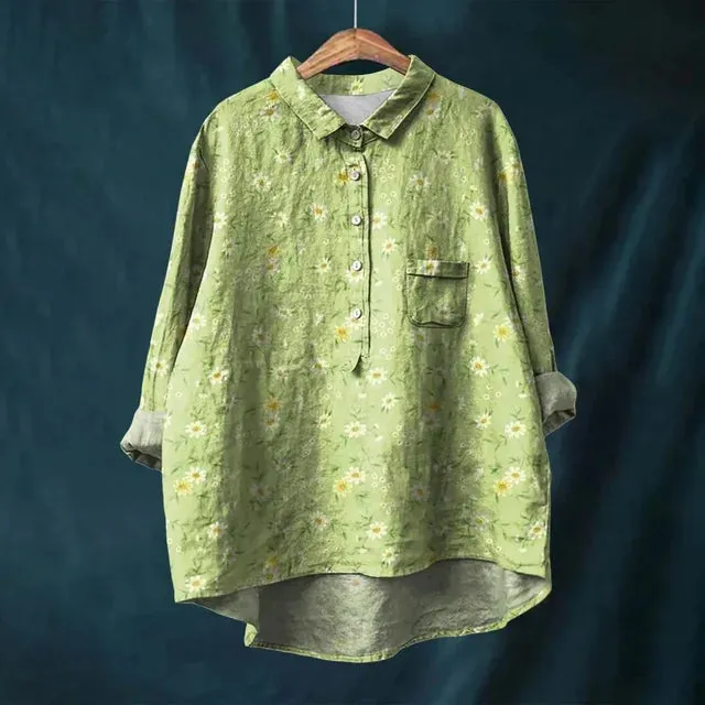 Floral Essence™ | Women's Vintage Floral Blouse | Lightweight Cotton, Relaxed Fit & Breathable Design