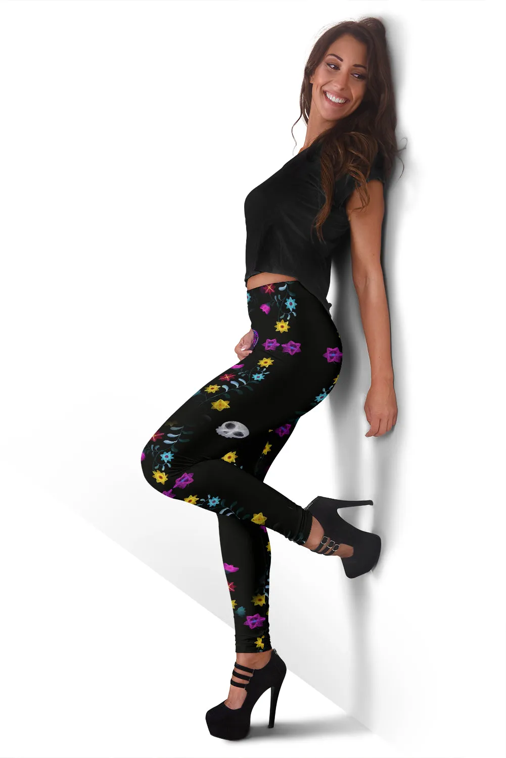Flowers and Sugar Skull Women's Leggings