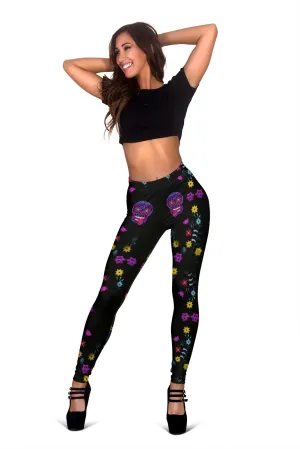 Flowers and Sugar Skull Women's Leggings