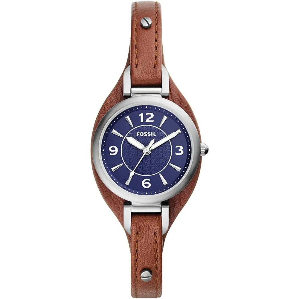 Fossil Women's Carlie Mini Quartz Stainless Steel and Leather Watch | Multiple Colors