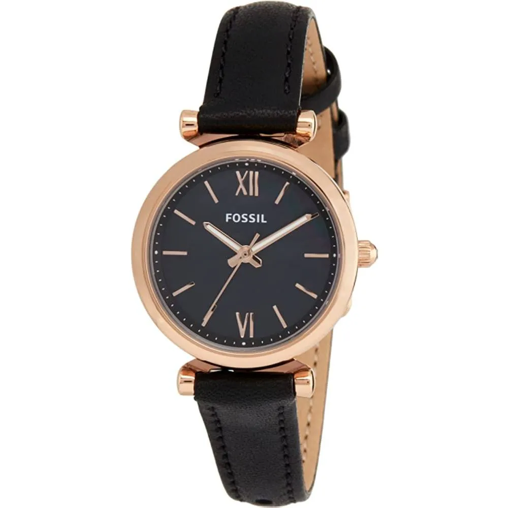 Fossil Women's Carlie Mini Quartz Stainless Steel and Leather Watch | Multiple Colors