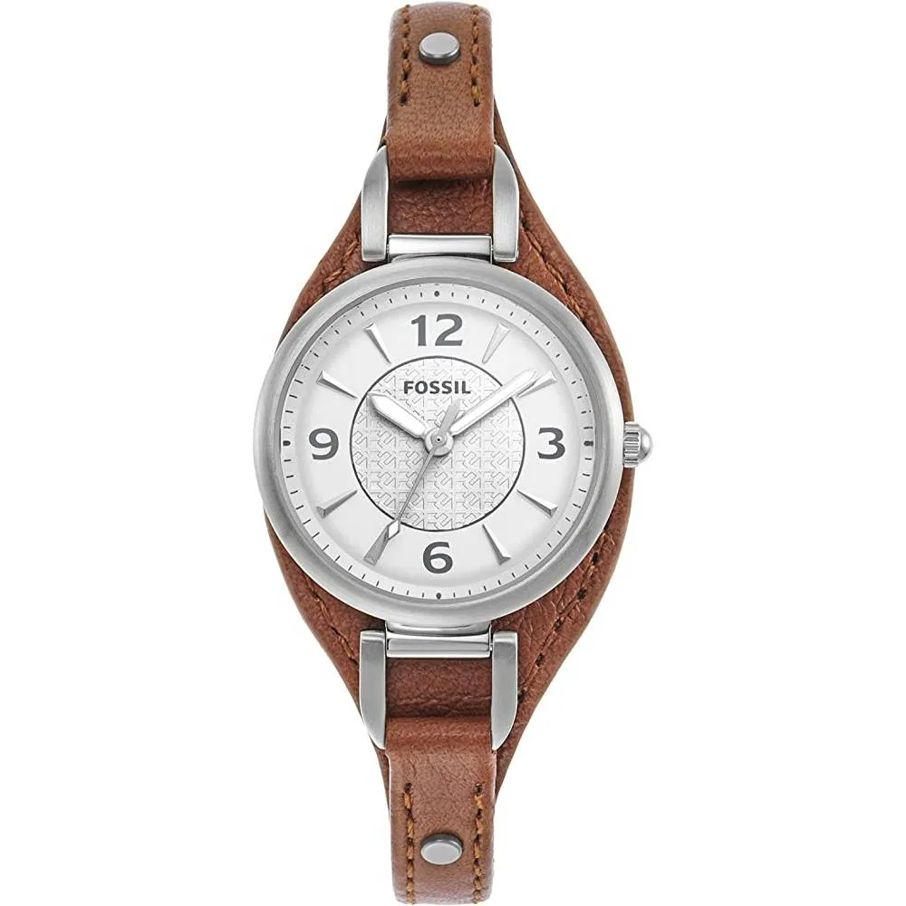 Fossil Women's Carlie Mini Quartz Stainless Steel and Leather Watch | Multiple Colors