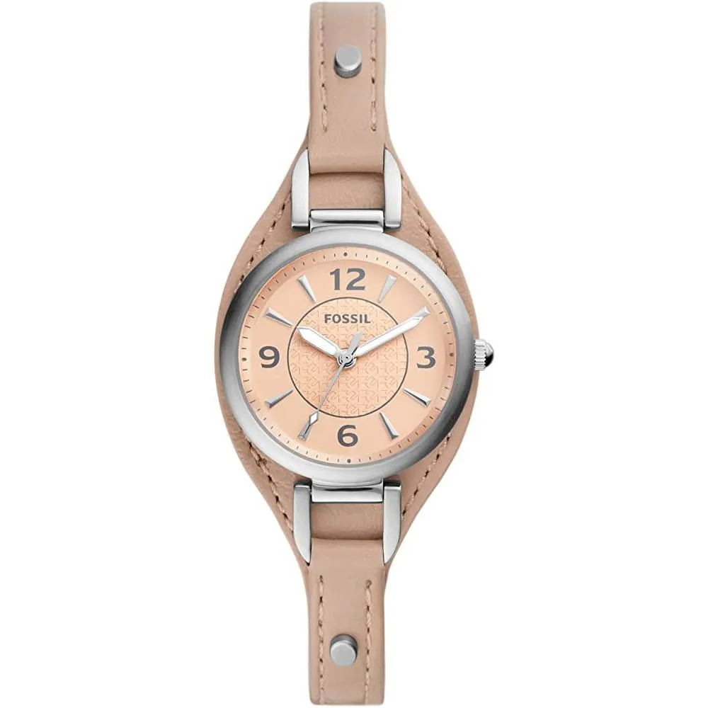 Fossil Women's Carlie Mini Quartz Stainless Steel and Leather Watch | Multiple Colors